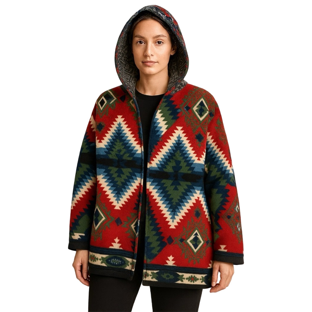 Play Buffalo Reversible Fleece Hooded Jacket Aztec Southwest